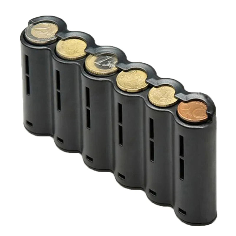 6-Slot Euro Coin Dispenser – Portable Spring Coin Holder Coin Dispenser Holder Qst
