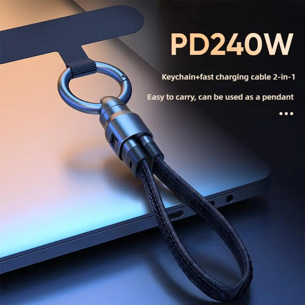 PD240W USB4 Keychain Cable 40Gbps USB-C Fast Charging USB4 Keychain Cable Qme