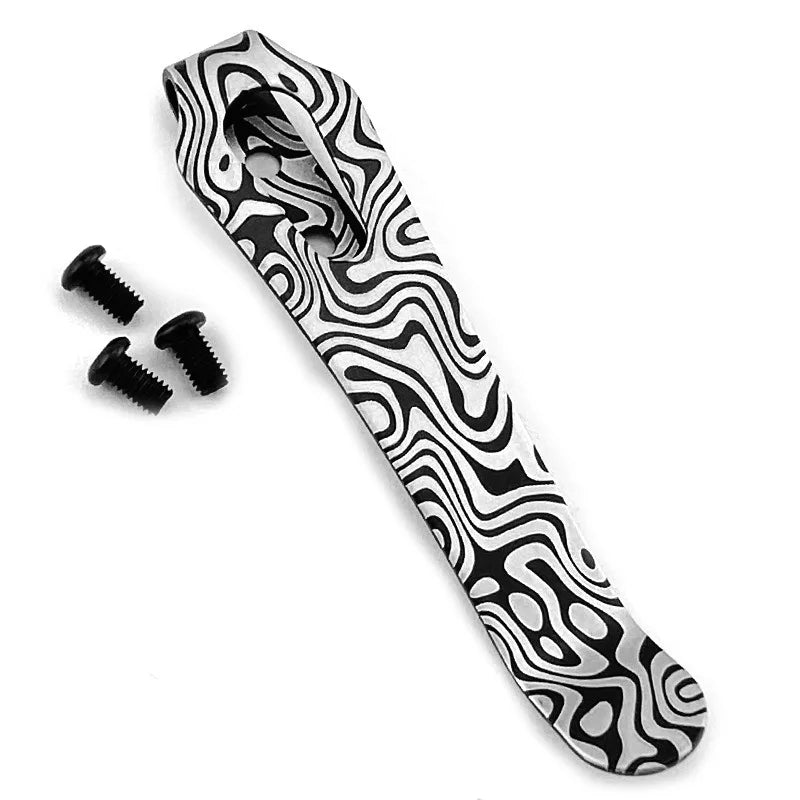 DIY Folding Knife Back Clip – Stainless Steel Pocket Knife Holder Knife Clip Accessory Qst Damascus