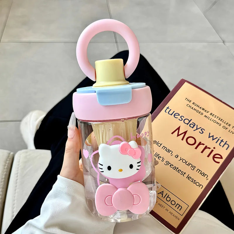 Hello Kitty Water Cup – Portable Large Straw Cup for Girls Straw Water Cup Qme