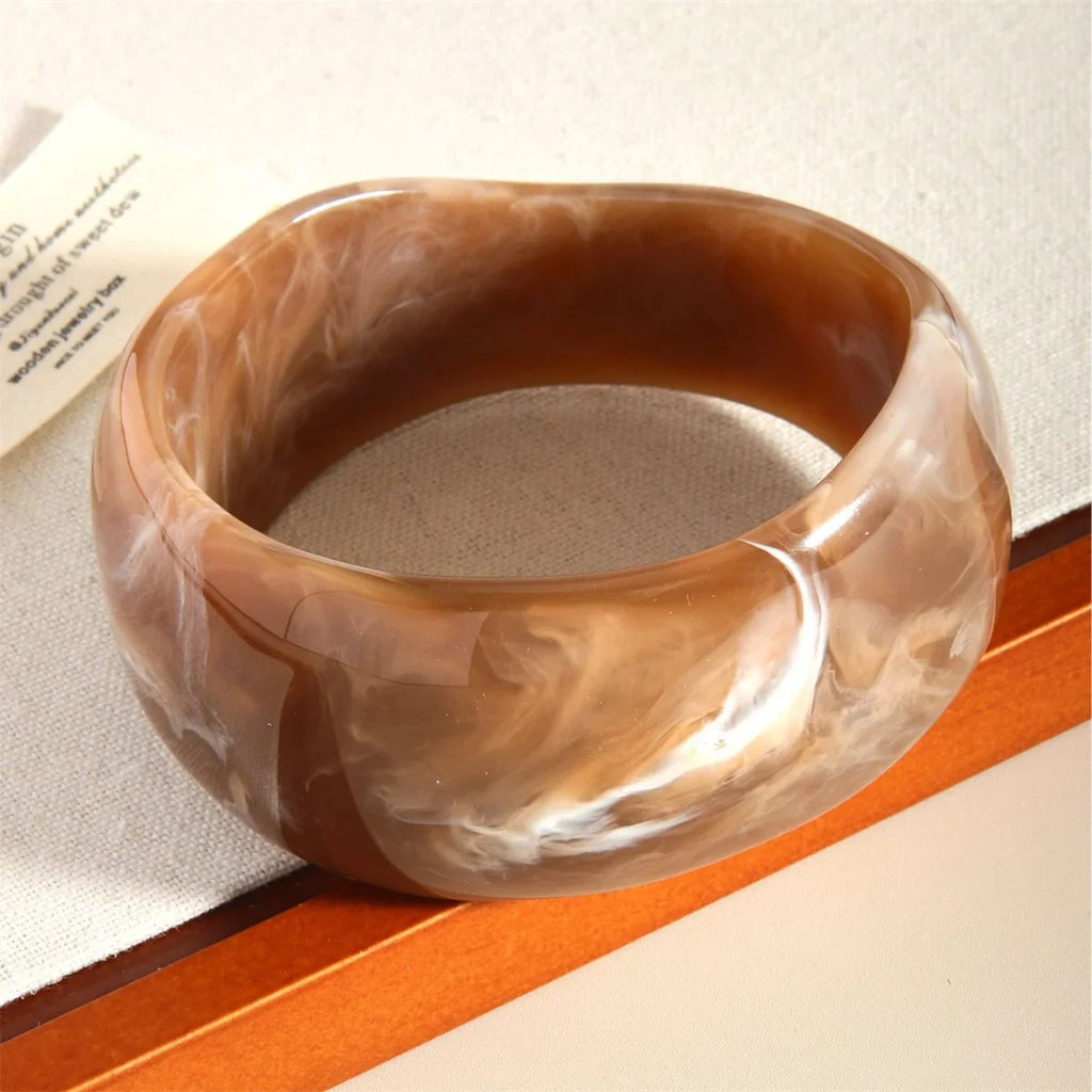 Y2K Candy Wave Square Acrylic Resin Bracelet | Hip Hop Bangle Resin Bangle Bracelet Qme