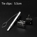 Men's Metal Tie Clip & Cufflinks Set – Classic Formal Accessories Tie Clip Cufflinks Set Qme A-5