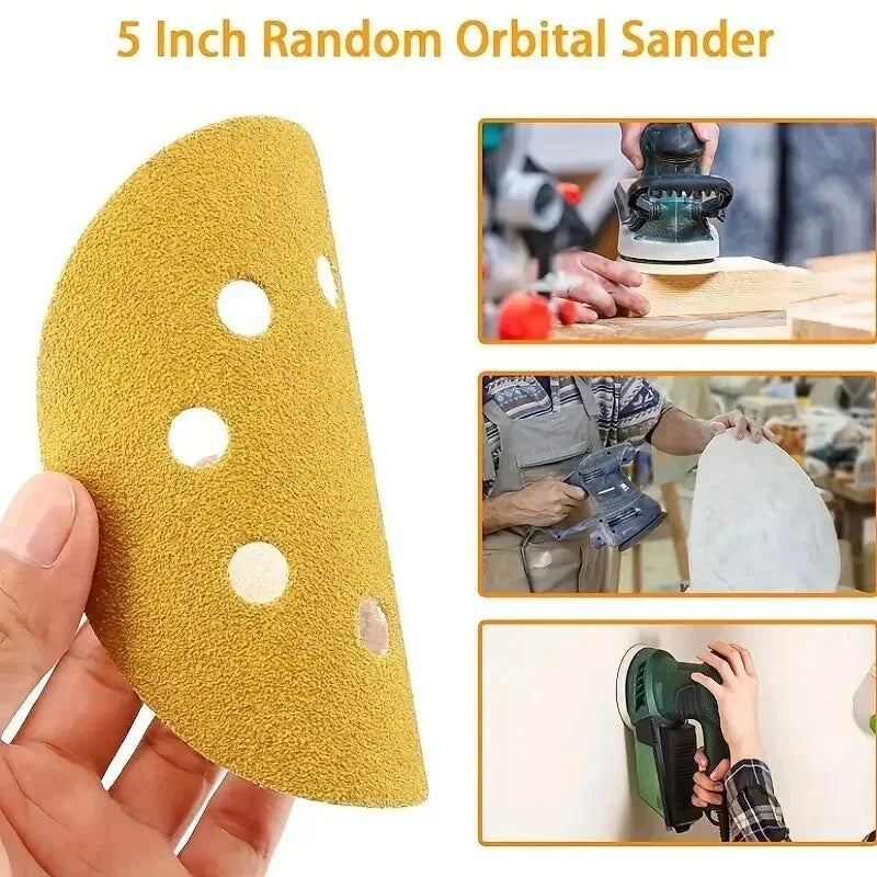 5-Inch Sanding Discs Assorted Grits 8-Hole Hook & Loop – 20 Pack Abrasive Sanding Discs Qme