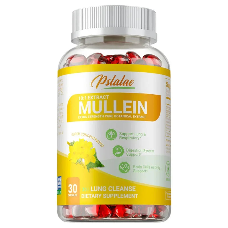 Mullein Leaf Extract Capsules – Antioxidant & Lung Support Herbal Supplement Qst 30 Capsules