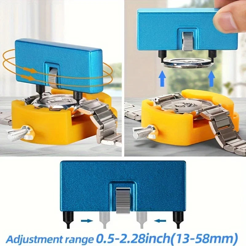 Watch Back Remover Tool – Adjustable Case Opener & Holder Watch Repair Tool Qme