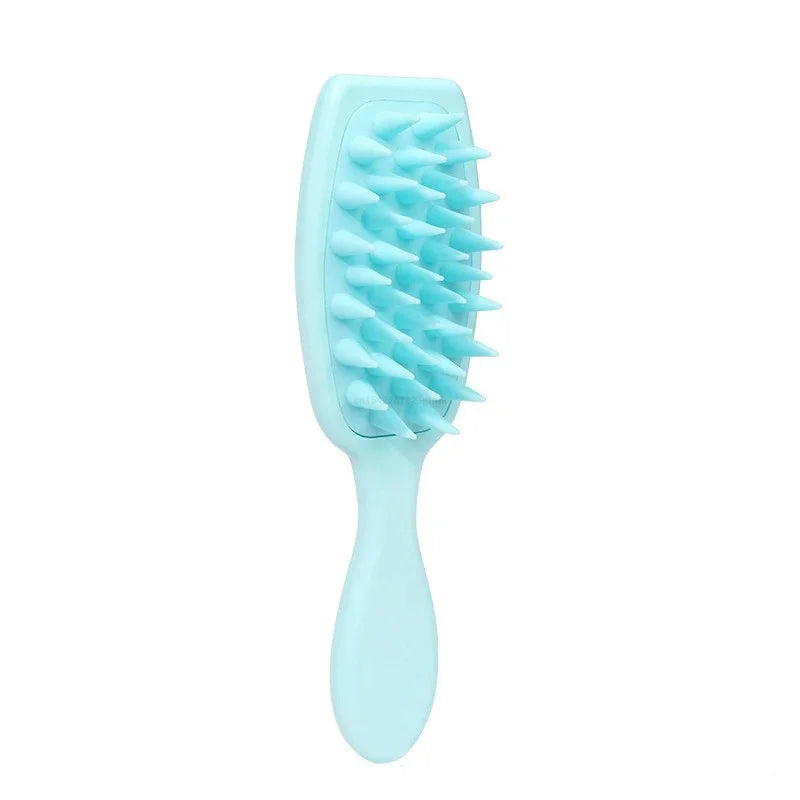 Silicone Scalp Massage Shampoo Brush with Long Handle Scalp Massage Brush Qme Blue China Mainland