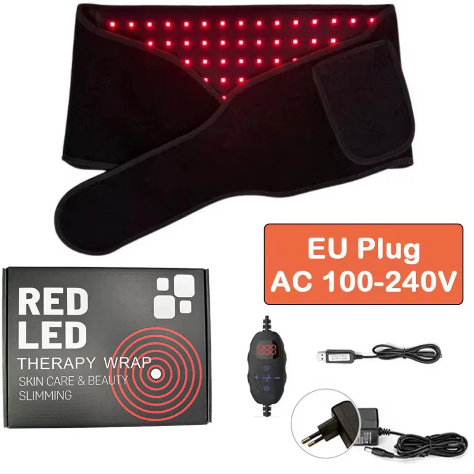 LED Red Light Therapy Belt – 660nm & 850nm Infrared Wrap Red Light Therapy Belt Qst EU Plug With Box