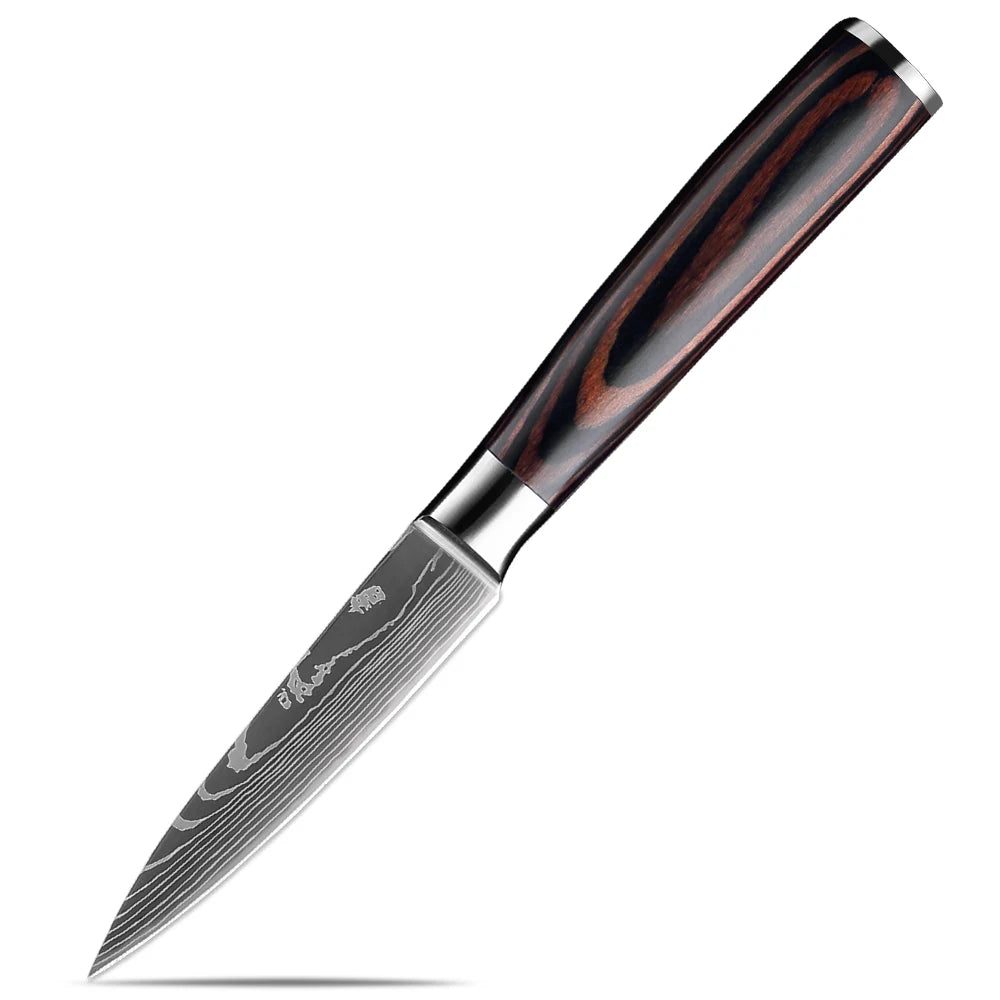 XITUO 5-Piece Chef Knife Set | Ultra Sharp Pakkawood Handle Kitchen Knife Set Qst Paring knife