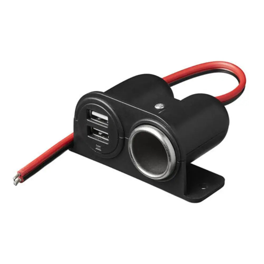 Car Cigarette Lighter Splitter – 3 Sockets & 2 USB Ports Car Charger Adapter Qme A