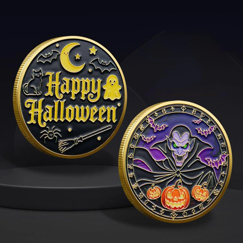 Halloween Metal Collector Coins – Party Decor & Treasure Hunt Novelty Collector Coins Qme