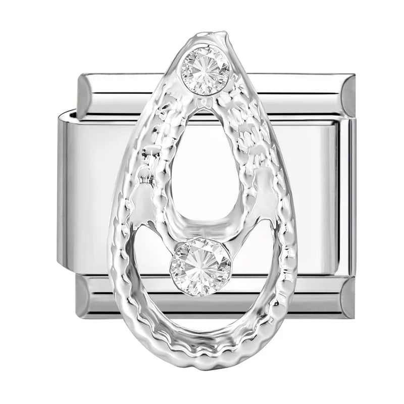 Zircon Italian Charm Links – Heart Bow Butterfly Star 9mm Italian Charm Links Qme S 9