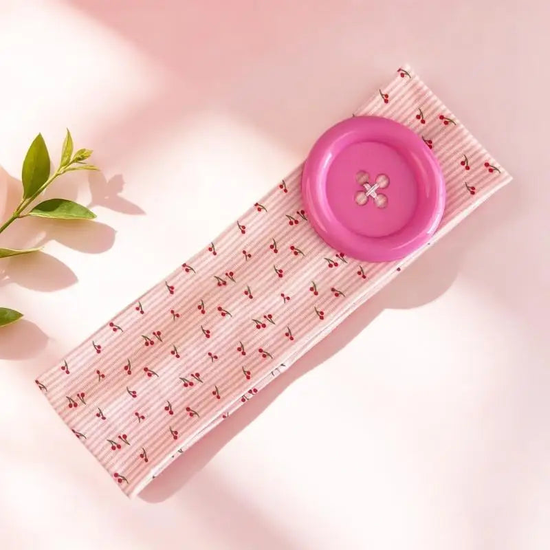 Retro Y2K Cute Print Button Headband – Women's Hair Band Fashion Headband Qst A3