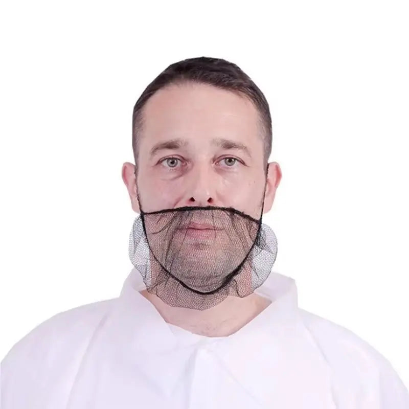 150-Pack Disposable Beard Nets – Breathable Black Nylon Covers Disposable Beard Nets Qst Black