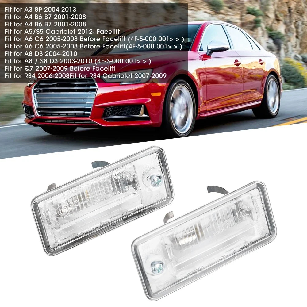 License Plate Light Pair 8E0807430A 8E0807430B – Audi A3 A4 A6 License Plate Light Qst