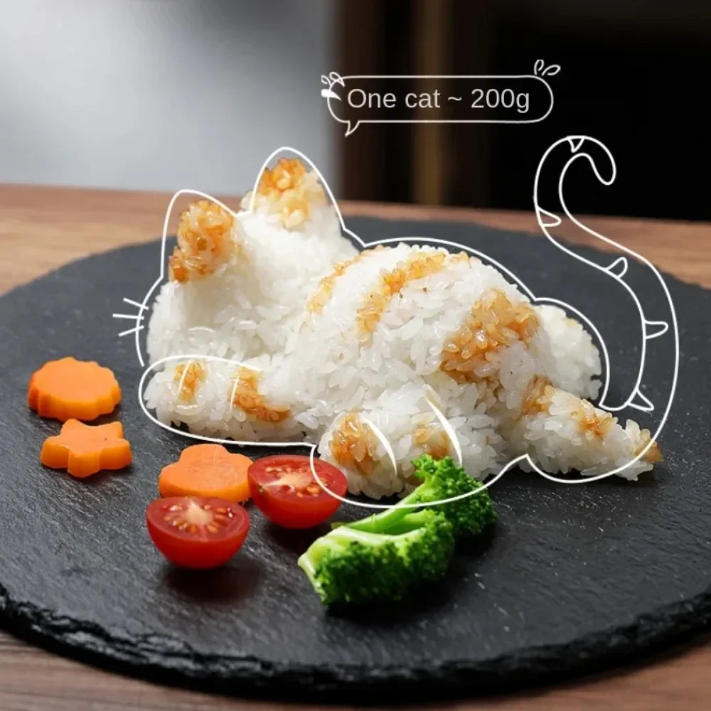 Cat Onigiri Molds – Kids Rice Ball & Mashed Potato Shaper Food Shaping Mold Qme