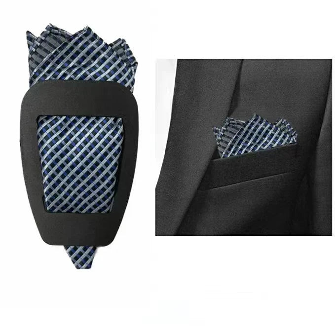 Pocket Square Holder & Handkerchief Keeper Organizer for Men Pocket Square Organizer Qme black
