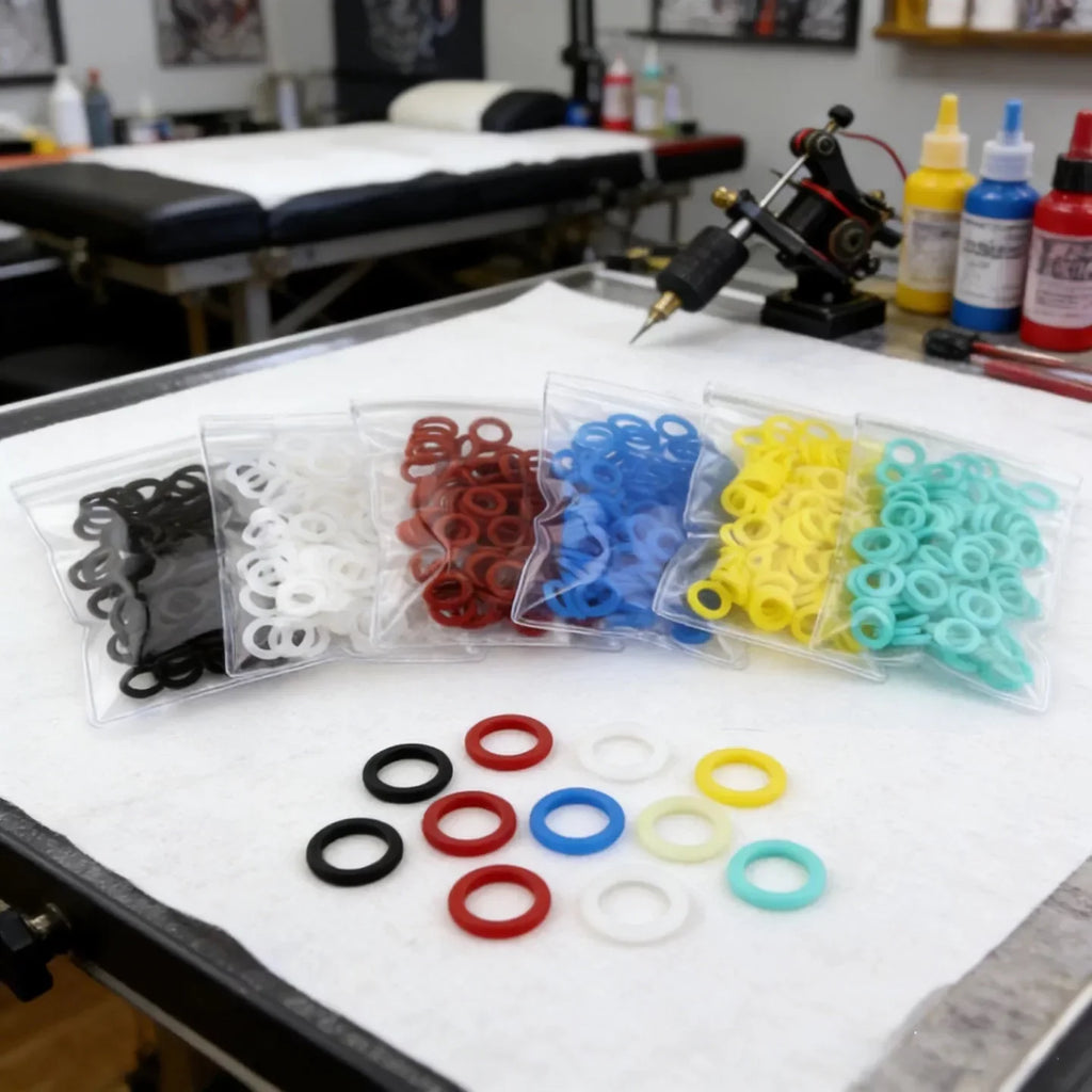 Silicone O-Rings for Coil Tattoo Machine Gun – 200pcs Spring Wrap Tattoo Machine Accessories Qme
