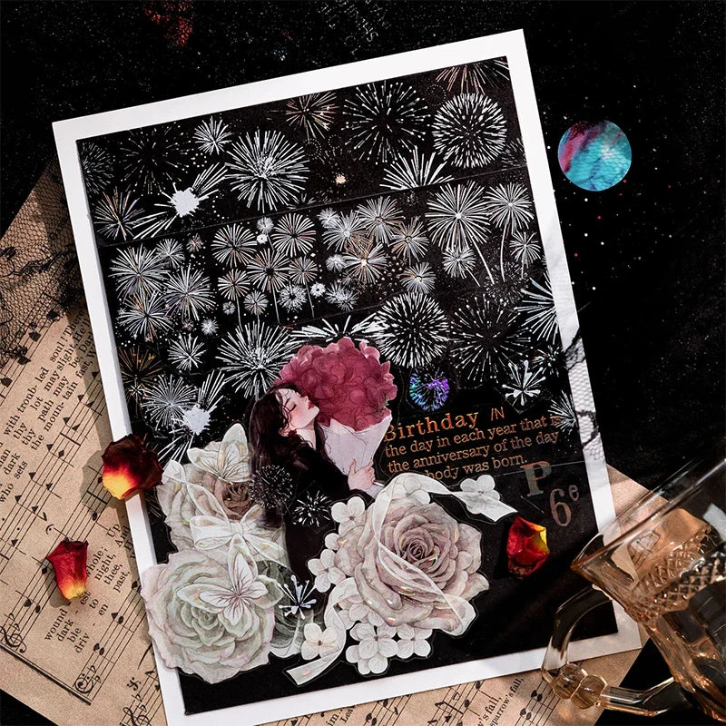 Dreamy Starry Galaxy Long Stickers – Creative Craft Pack Decorative Craft Stickers Qme