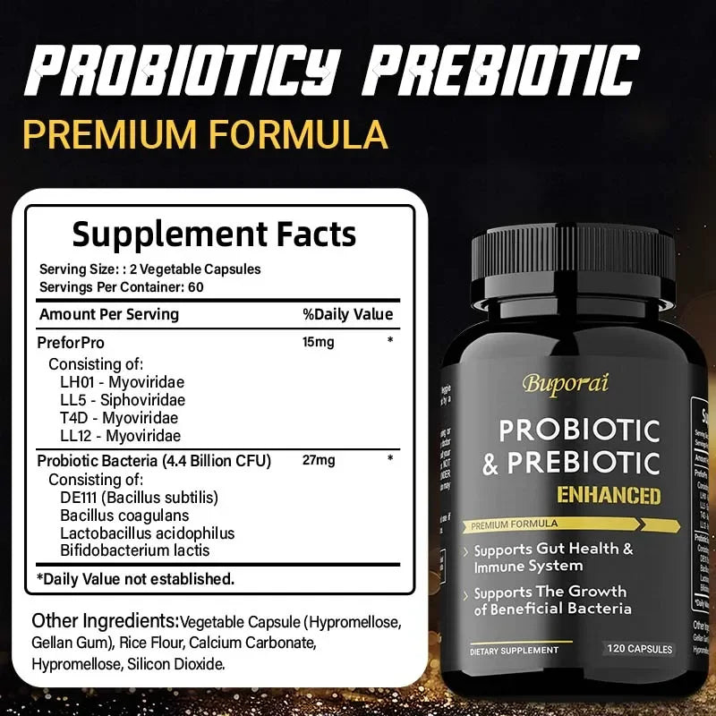 Pslalae Probiotics & Prebiotics Capsules – Daily Gut Support Probiotic Supplement Qst