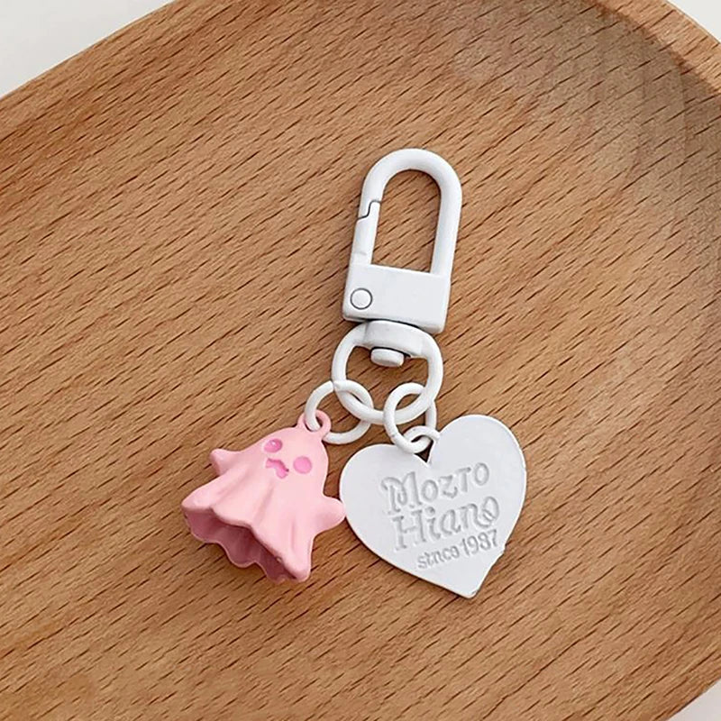 Halloween Ghost Keychain Mini Doll Pendant – Girls Bag Charm Novelty Keychain Charm Qme Pink