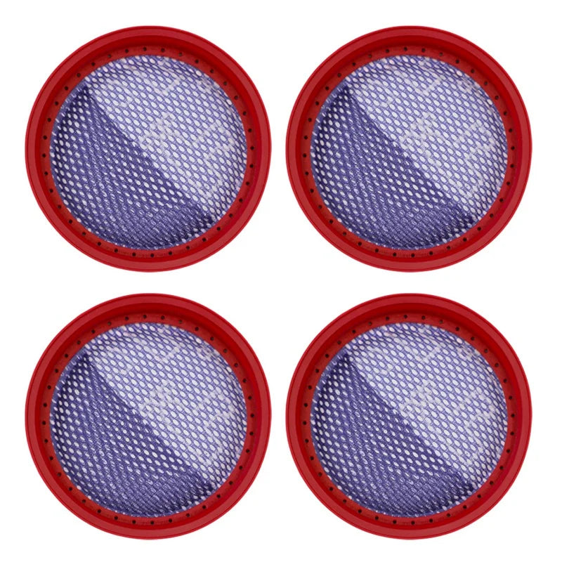 4-Pack Washable Filters for Dibea D18 & D008Pro Vacuum Vacuum Filter Replacement Qst red