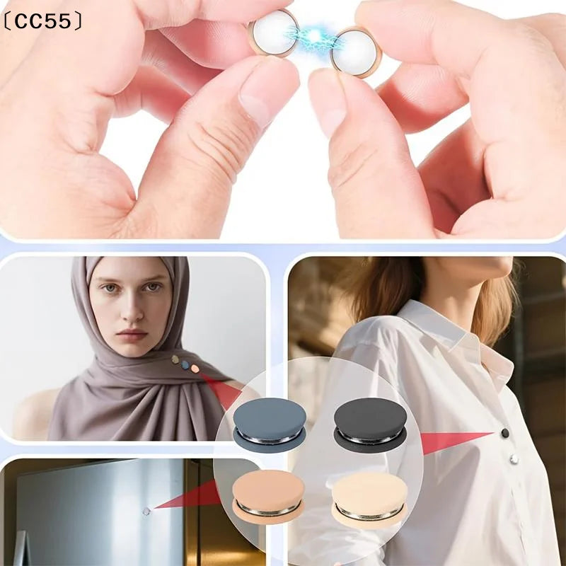 Seamless Clothes Clips – Adjustable No-Sew Buttons 2/4/8 Pack Clothing Clips Qst