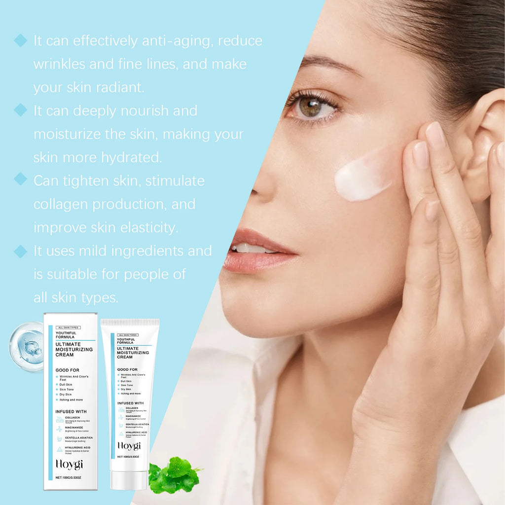 Centella & Hyaluronic Acid Moisturizing Face Cream 100g Face Moisturizer Cream Qst