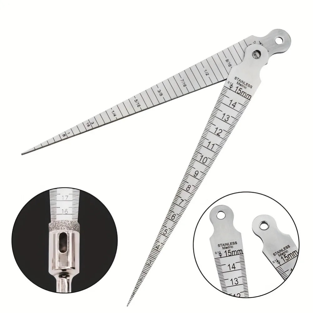 Stainless Steel Taper Gauge Wedge Feeler – Gap & Hole Measure Taper Feeler Gauge Qme