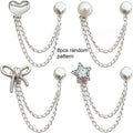 Multi-Layer Tassel Chain Jeans Cuff Clips – Bow Star Pearl Decorative Cuff Clip Qme 8pcs random pattern