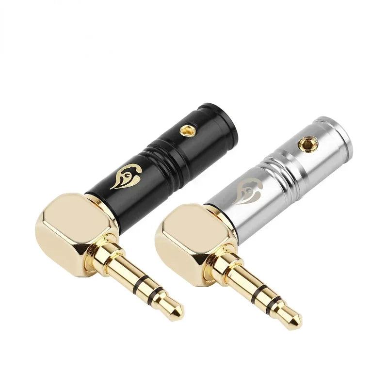 3.5mm Right Angle HiFi Headphone Jack Plug 3 Pole Connector Headphone Jack Connector Qme