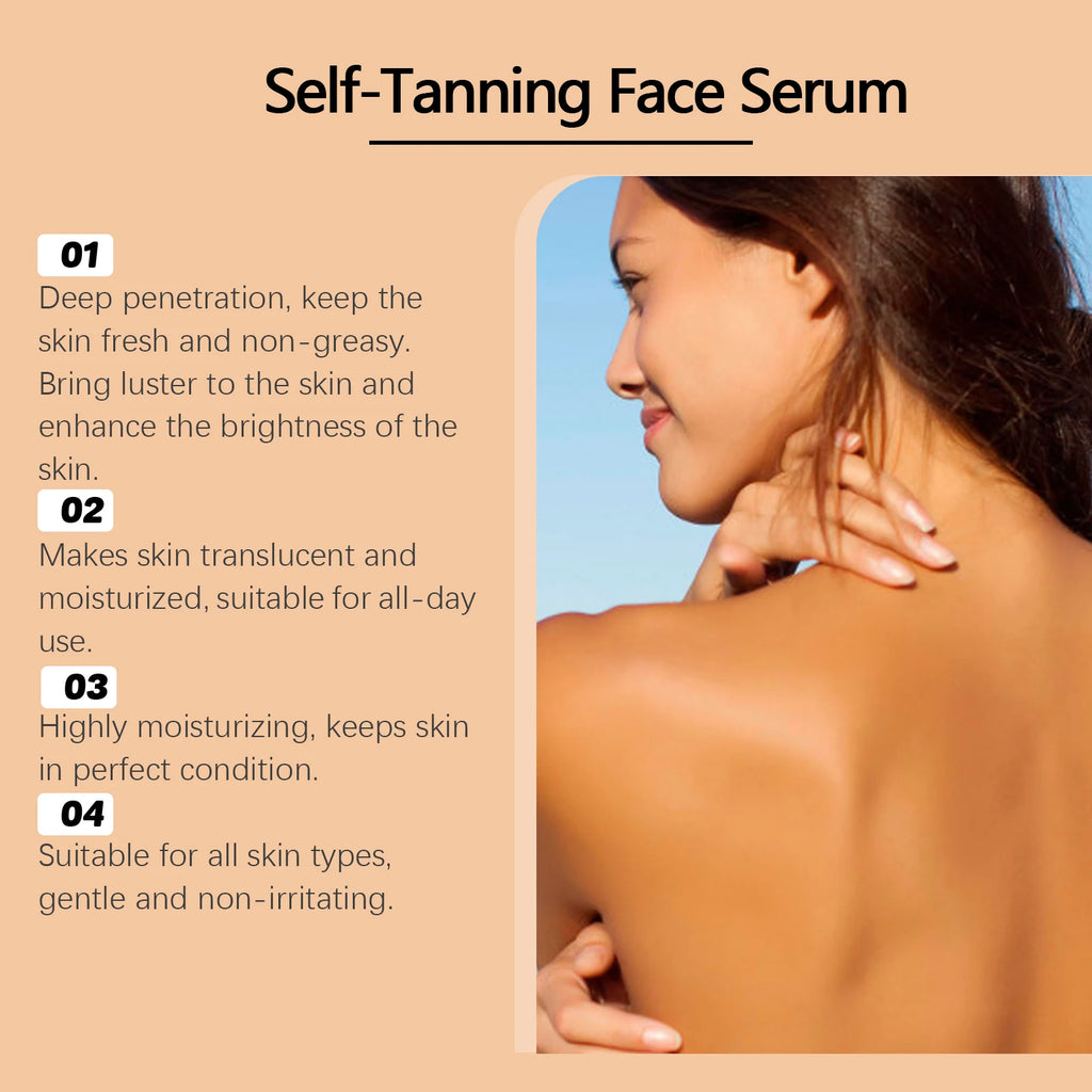 Hoygi Self-Tanning Face Serum – Streak-Free Natural Glow Self-Tanning Serum Qst