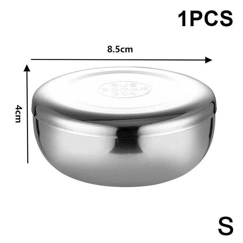 Korean Stainless Steel Rice Bowl with Lid – Child-Safe Stainless Steel Bowl Qst A2