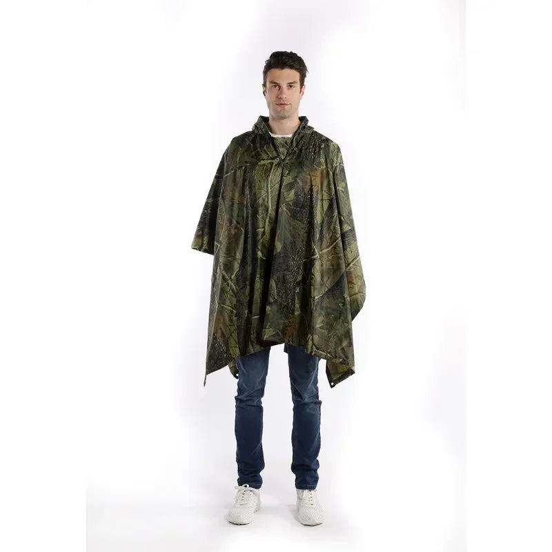 3-in-1 Waterproof Rain Poncho, Backpack Cover & Camping Mat Waterproof Rain Poncho Qme