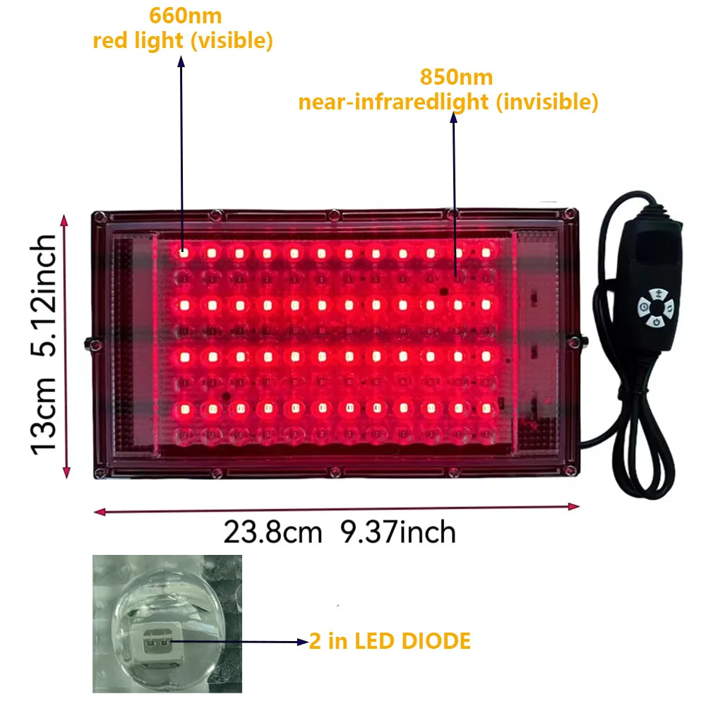 660nm 850nm Red Light Therapy Panel – 96 LED Full Body Device Red Light Therapy Panel Qst