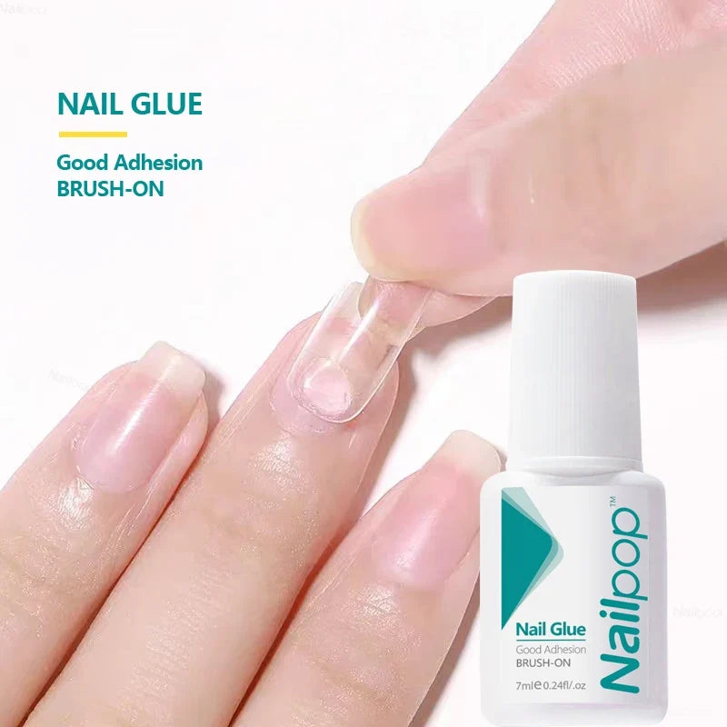 Nailpop Nail Glue for False Tips & Acrylic Nail Art | 7ml Nail Adhesive Glue Qme