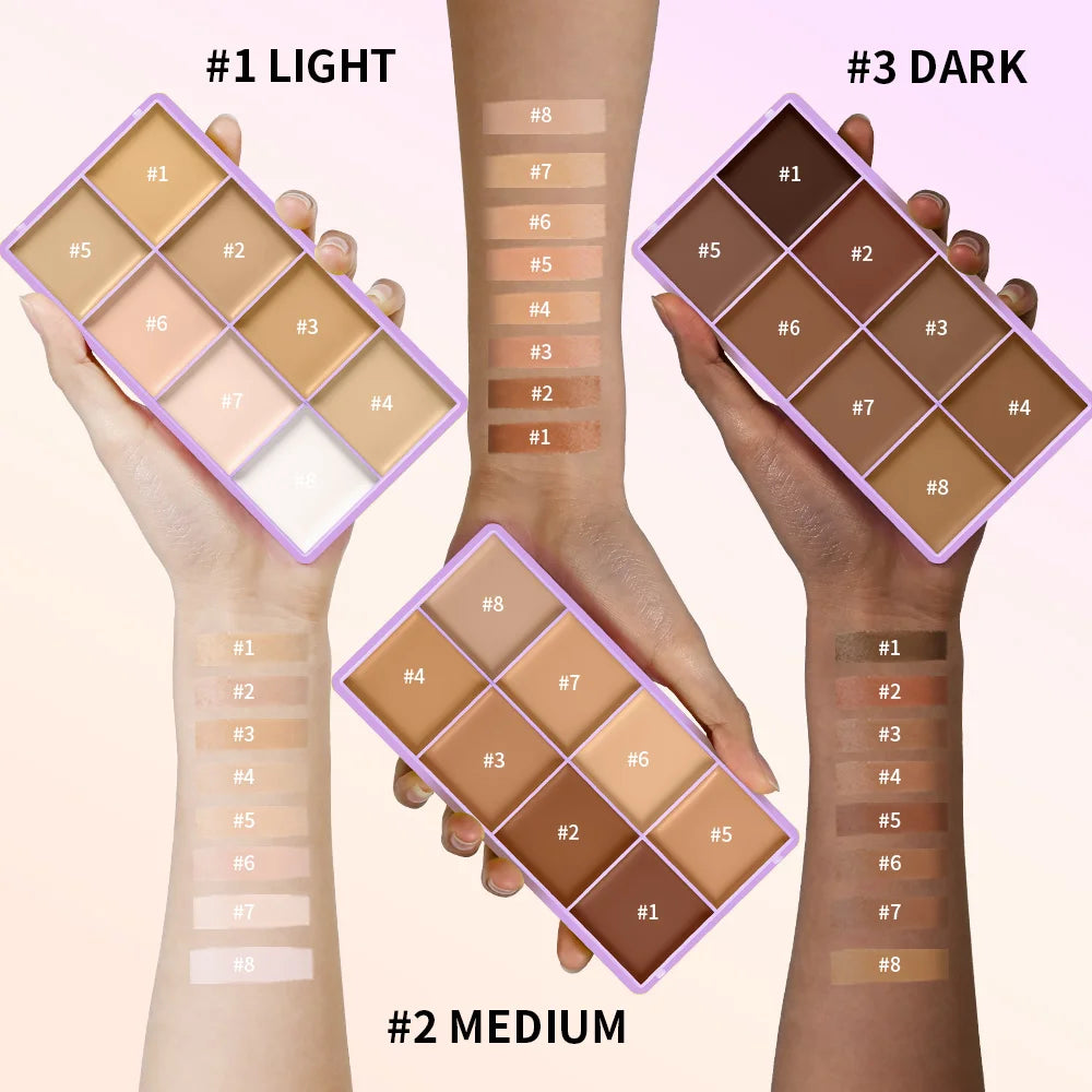 Multi-Shade Concealer Palette – Waterproof Matte Cream Concealer Palette Qst