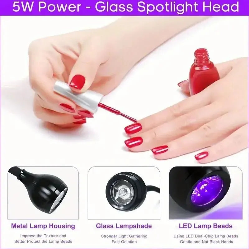 Portable LED Nail Lamp Clip Dryer for Gel Polish | Home Salon LED Nail Lamp Qme