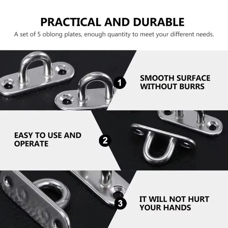 Heavy Duty Corrosion Resistant U-Hook Eye Plates – 4 Pack Eye Plate Hook Set Qme