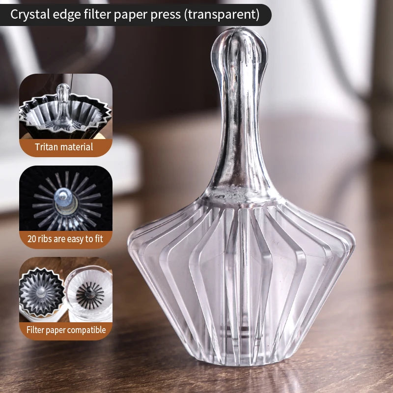 Bincoo Pour Over Coffee Filter Press Tool – Cone Shape Fit Coffee Filter Tool Qst Transparent