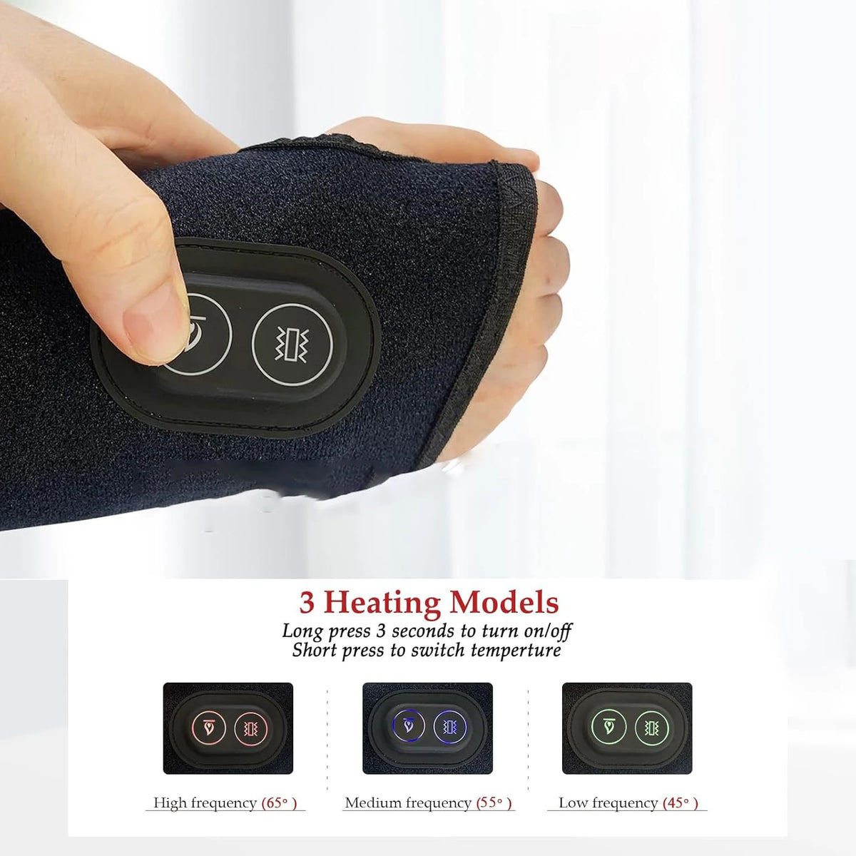 USB Electric Heated Wrist Massager – 3-Level Warmth Wrap Wrist Massager Qst