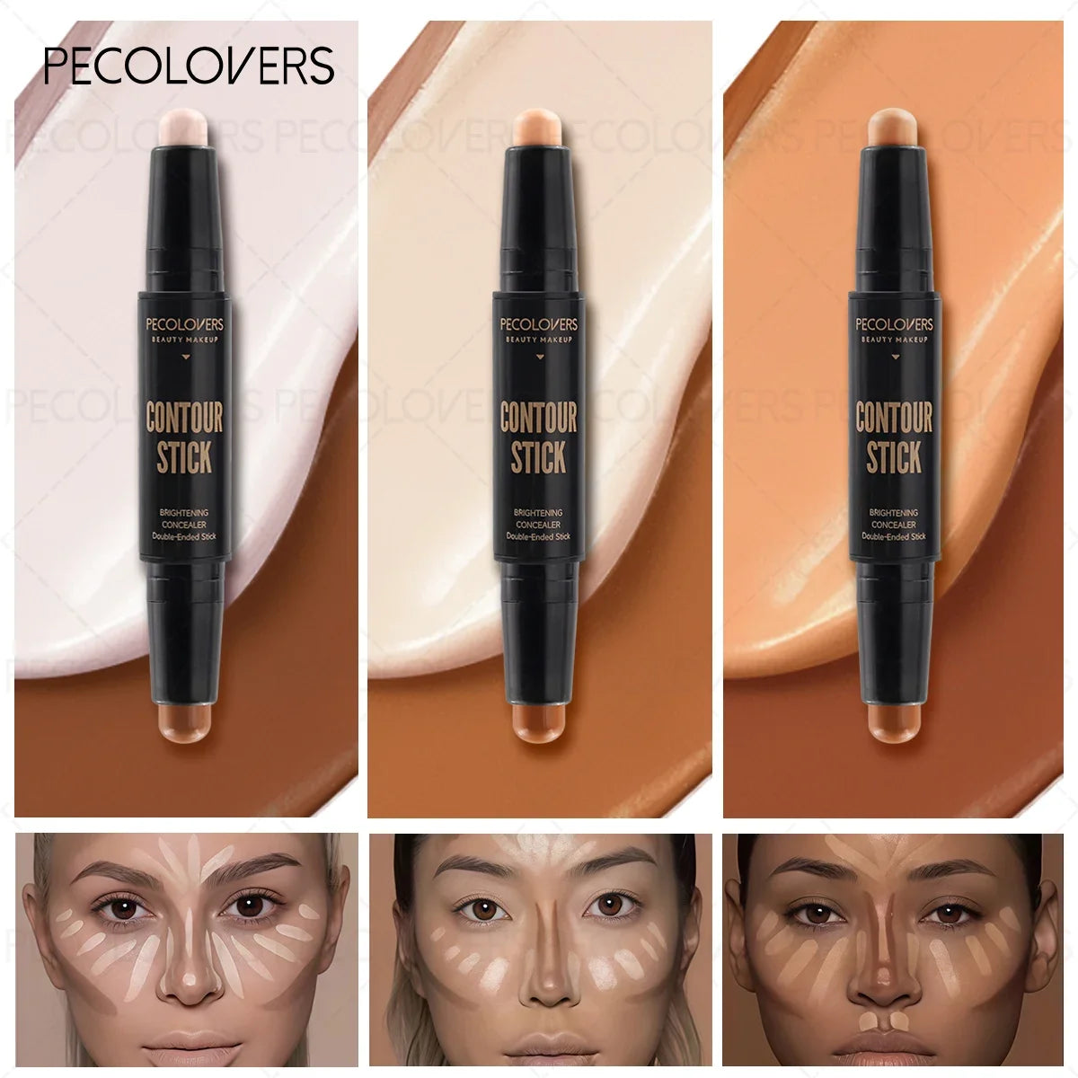 Creamy Contour Stick – Long-Lasting Non-Caking Sculpting Makeup Contour Makeup Stick Qme
