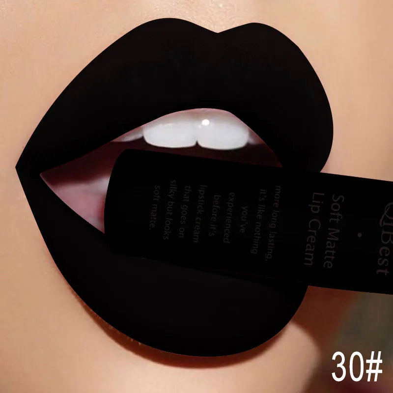 QIBEST Matte Velvet Lip Glaze – Moisturizing & Long-Lasting, 25 Shades Matte Lip Glaze Qme
