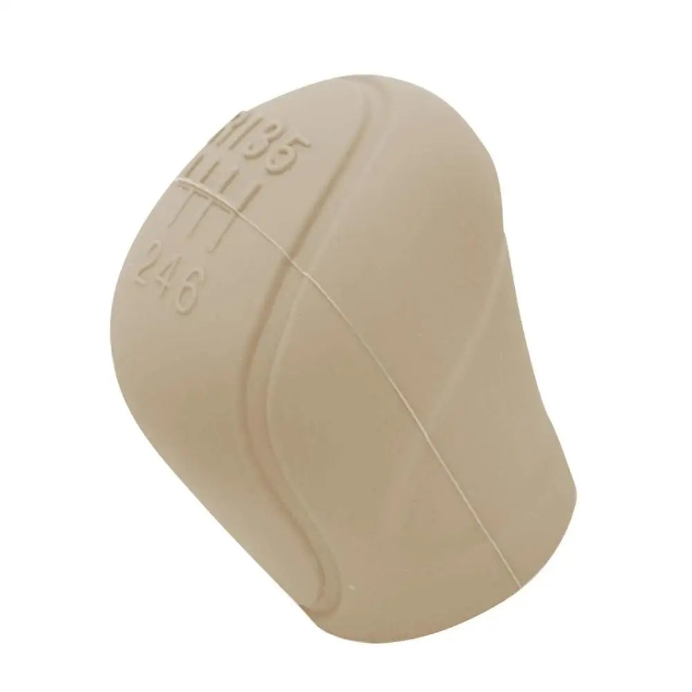 Silicone Car Shift Knob Cover – 6-Speed Anti-Slip Collar Gear Shift Cover Qst Beige