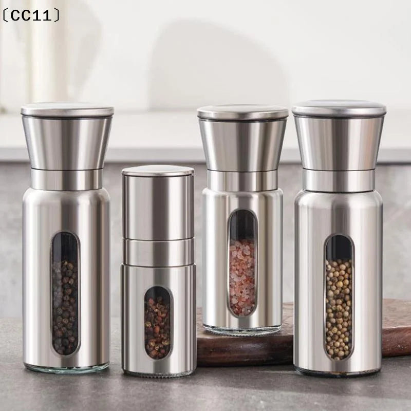 Stainless Steel Manual Salt & Pepper Mill – Adjustable Grinder Spice Grinder Mill Qme