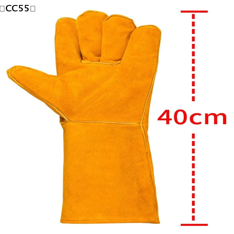 40cm Leather Welding Gloves – Heat & Flame Resistant Welding Work Gloves Qst