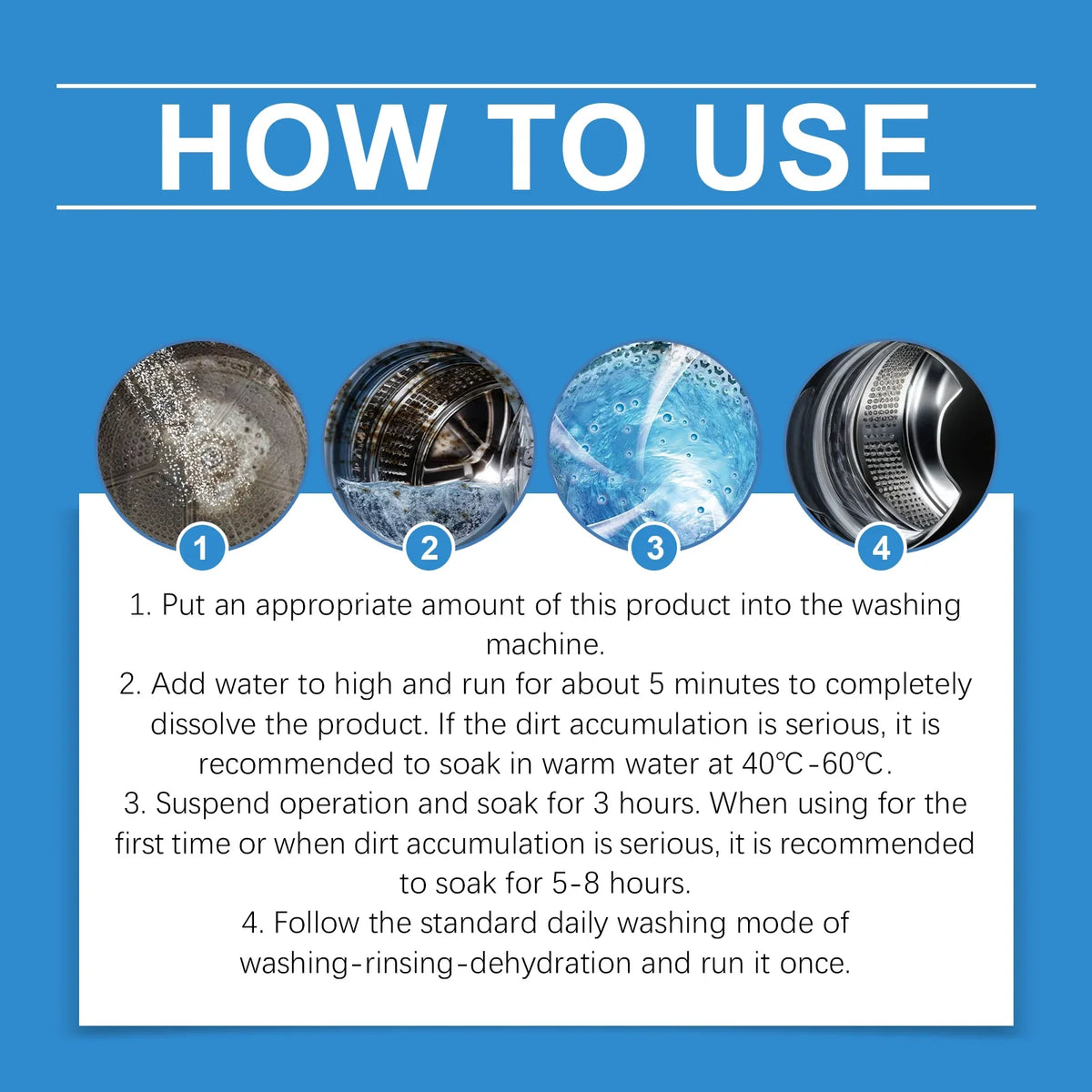 Washing Machine Cleaning Powder – Remove Dirt, Mold & Odor Washing Machine Cleaner Qme