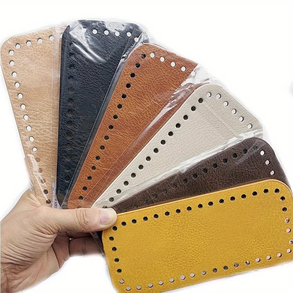 PU Leather Bag Base with Holes – DIY Crochet Oval Rectangle Bag Making Base Qme