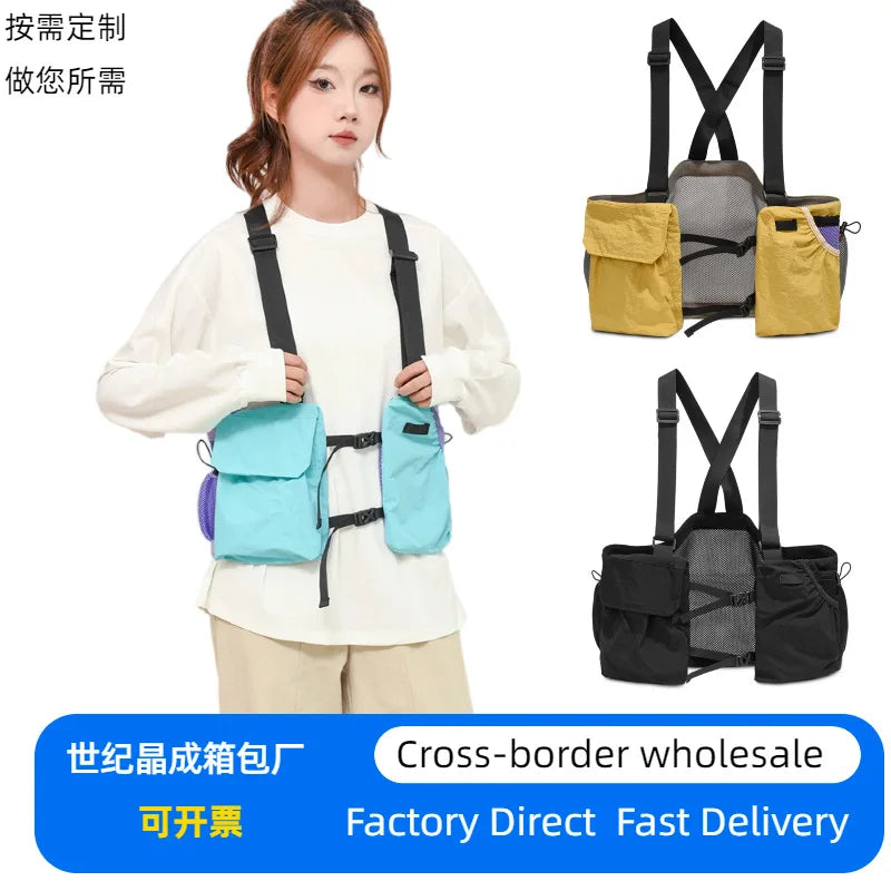 Women's Tactical Vest Bag – Lightweight Multi-Pocket Sling Tactical Vest Bag Qme
