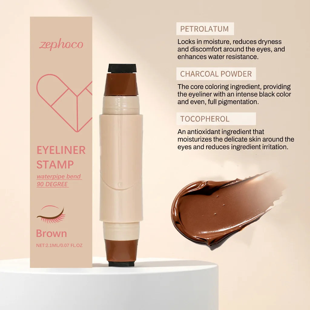 Dual-Ended Liquid Eyeliner Stamp Pen – Waterproof & Pigmented Liquid Eyeliner Pen Qst