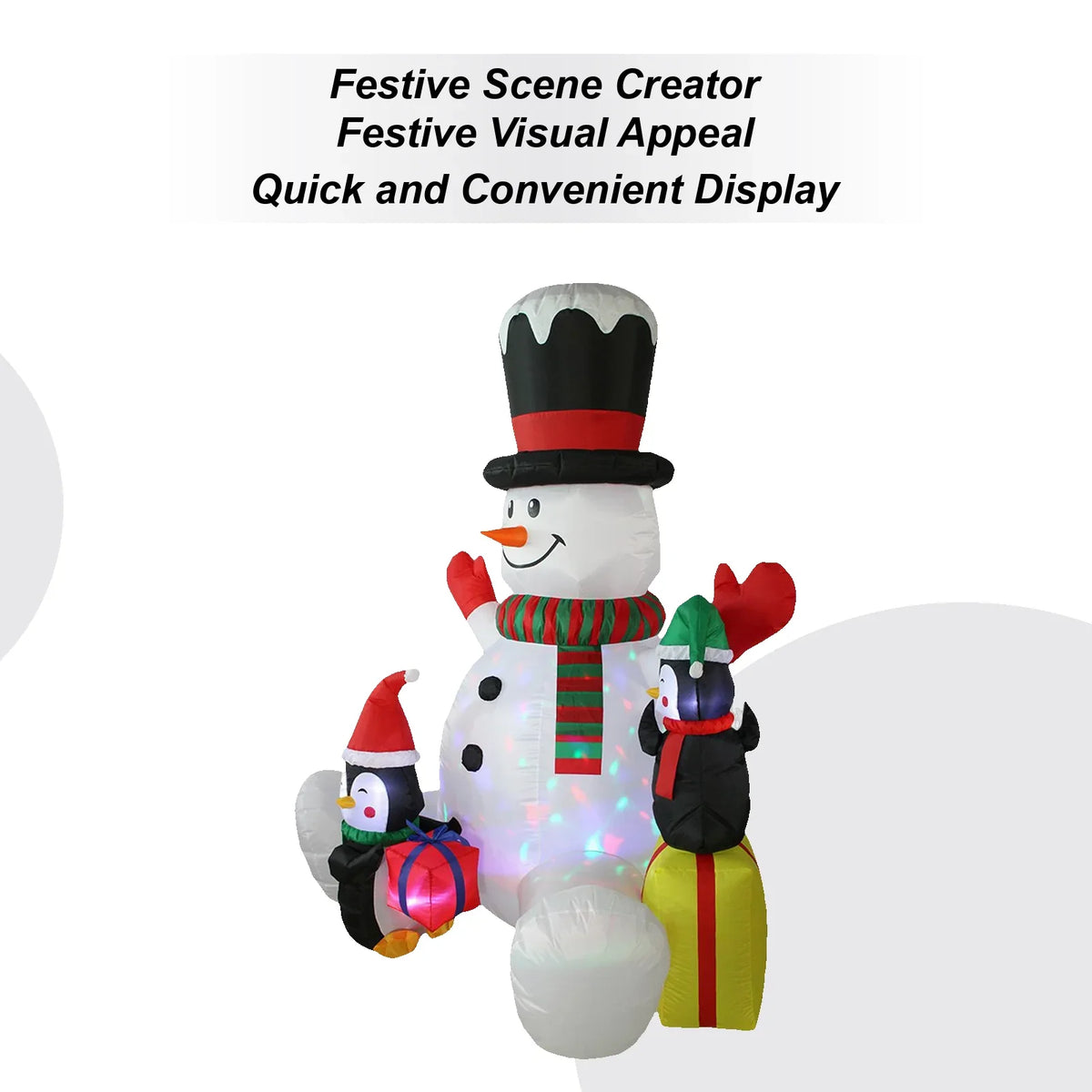 Qme 7ft Inflatable Christmas Penguin Decoration – Waterproof Inflatable Christmas Decor Qme
